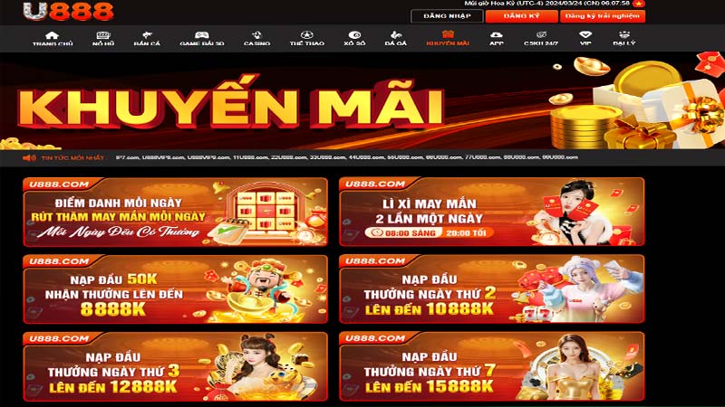 Casino u888bet nhiều khuyến mãi cho thành viên